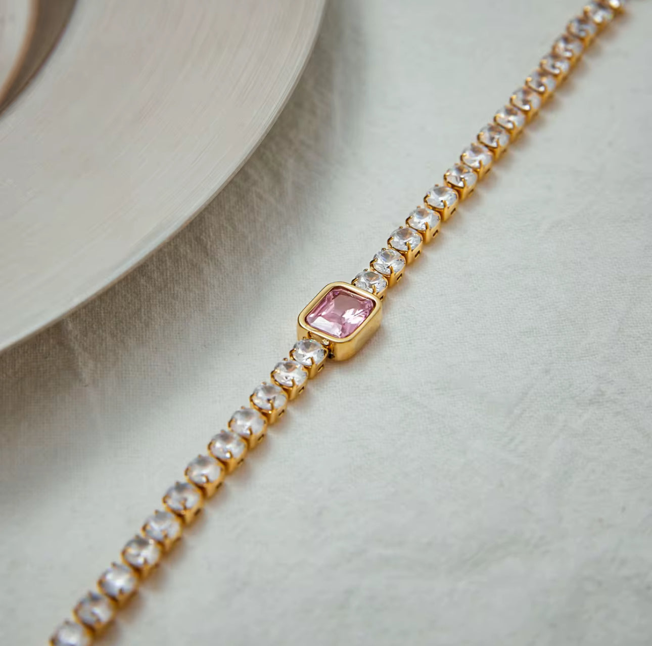 Rose Glow Tennis Bracelet