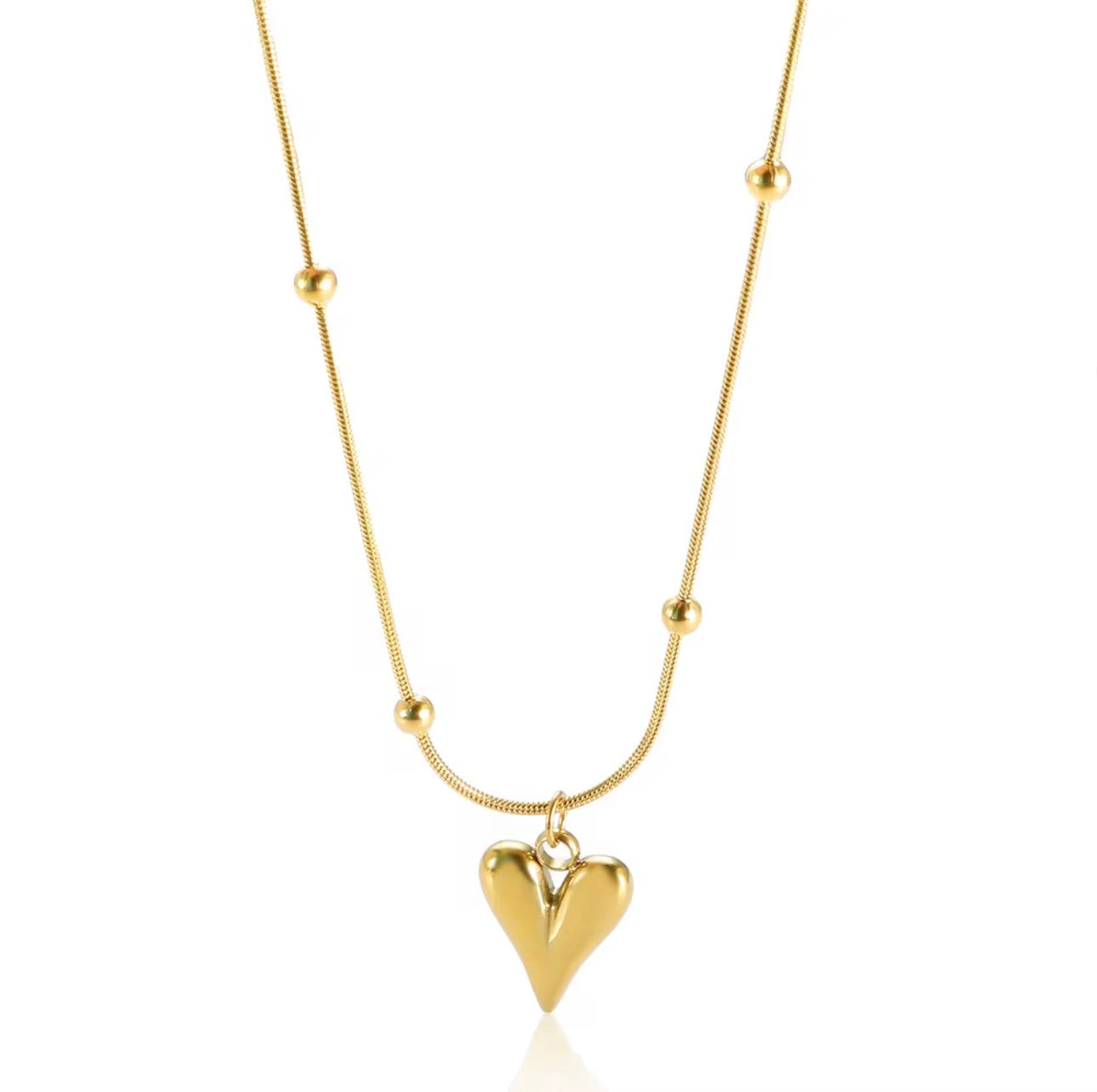 Gold Heart Pendant Necklace