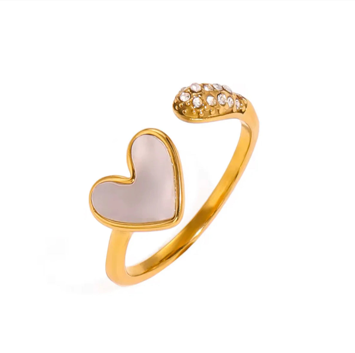 White heart ring