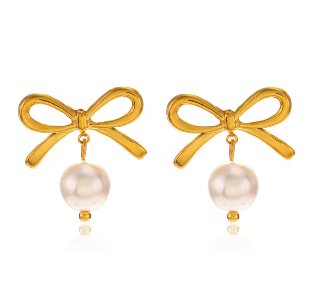 Butterfly Bow Pearl earrings