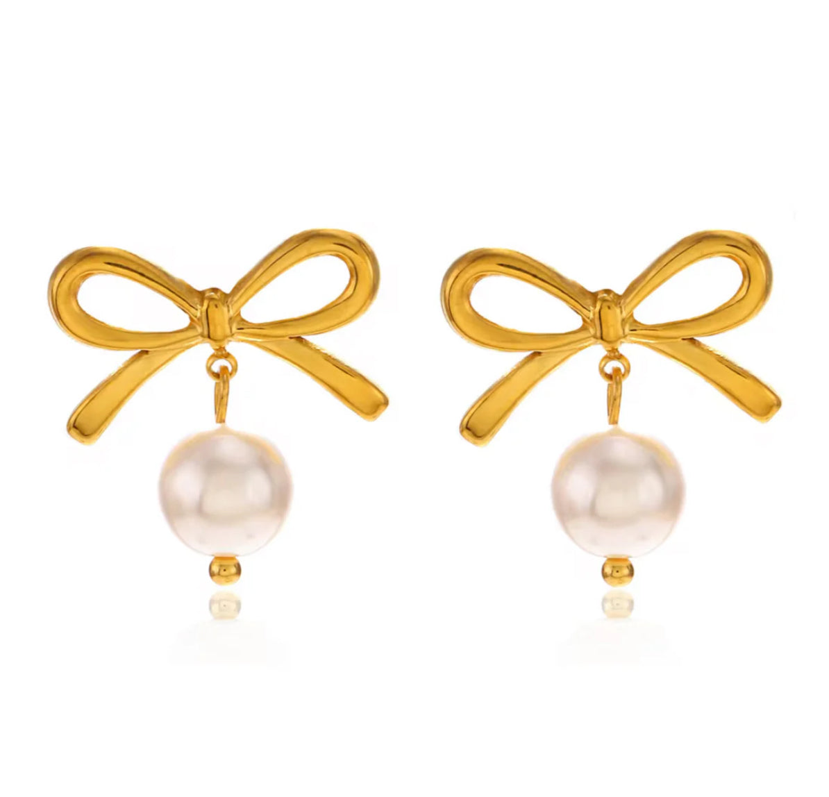 Butterfly Bow Pearl earrings