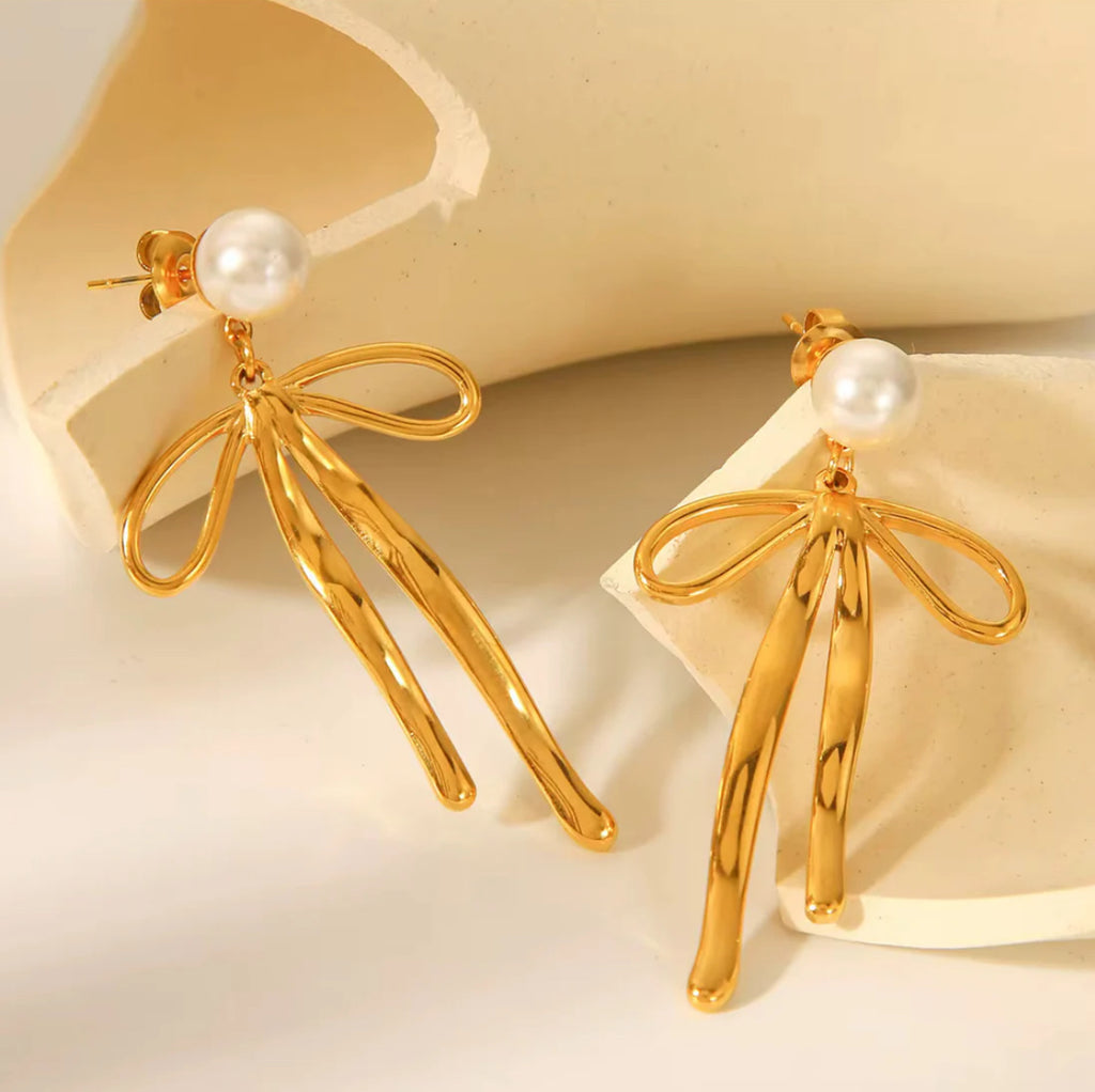 Pearl Bow earrings