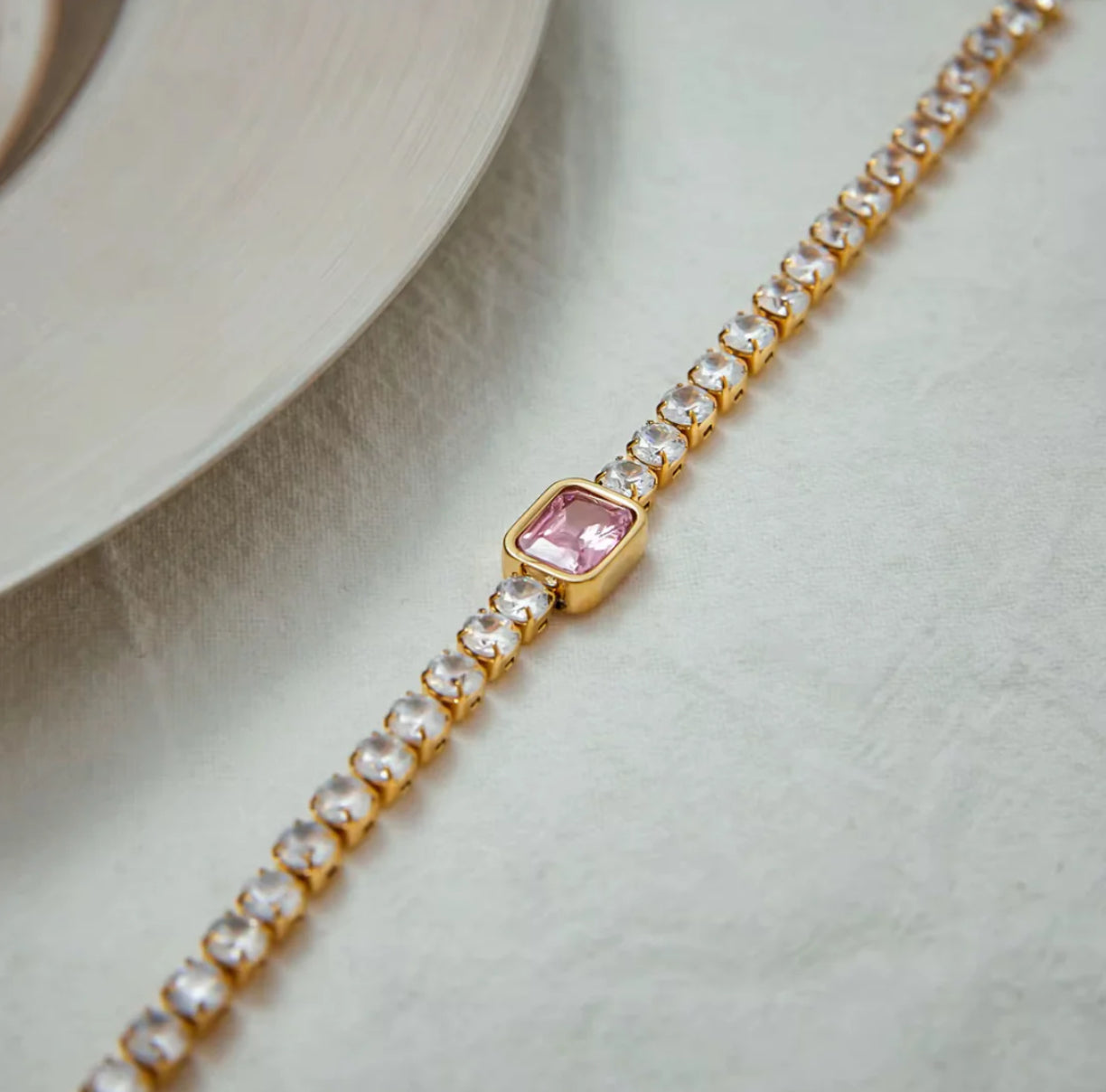 Rose Glow Tennis Bracelet