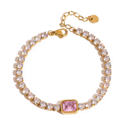 Rose Glow Tennis Bracelet
