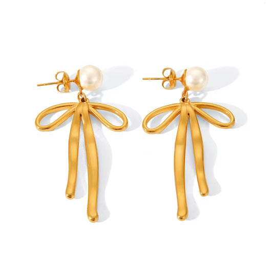 Pearl Bow earrings