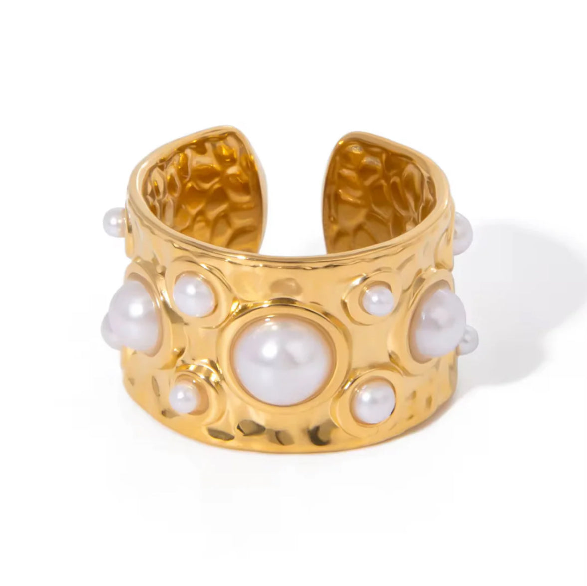 Pearl Bead Open Ring