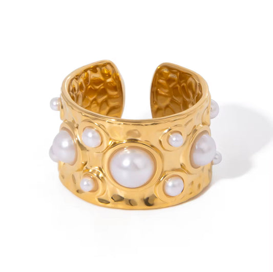 Pearl Bead Open Ring