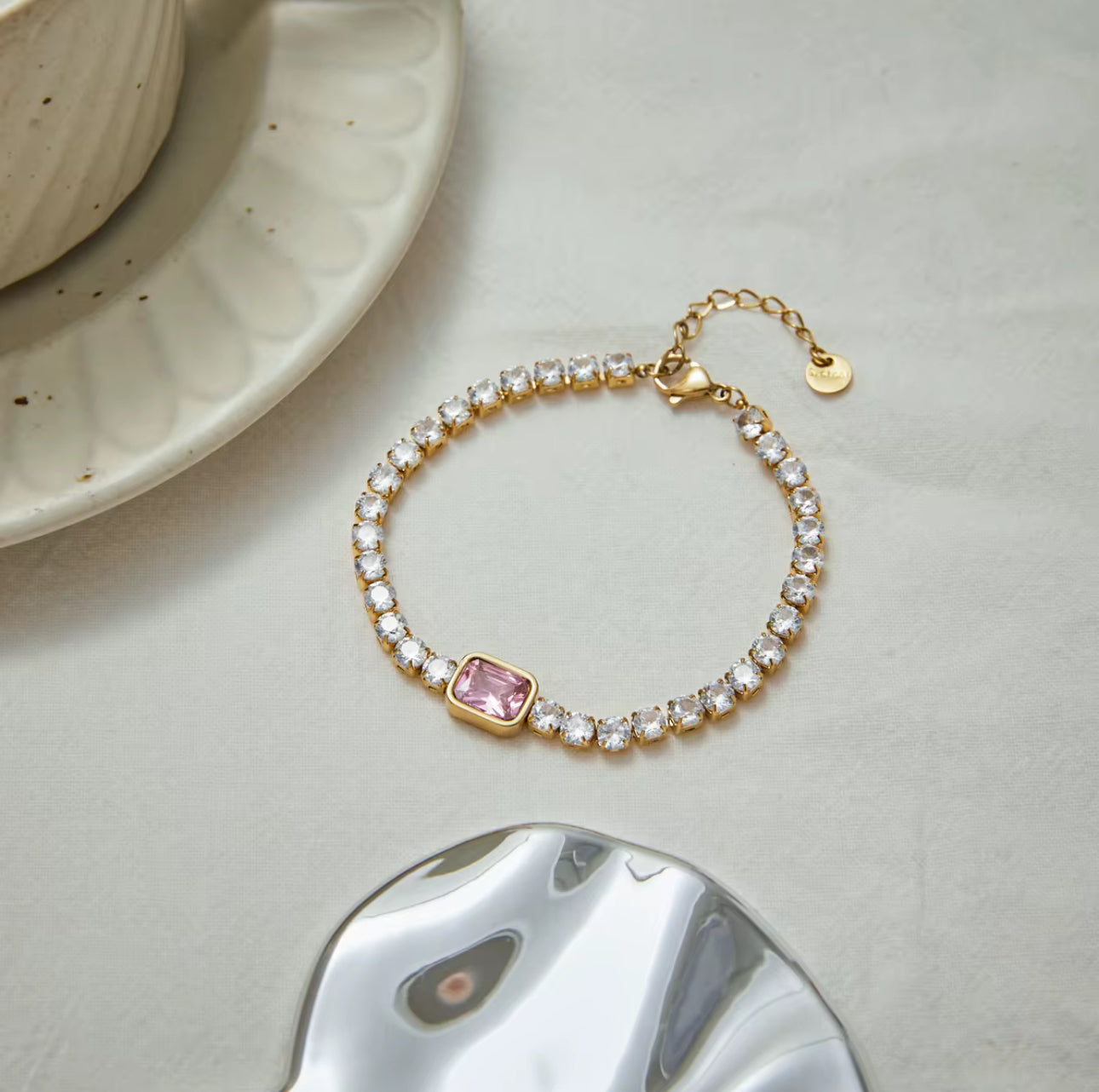 Rose Glow Tennis Bracelet