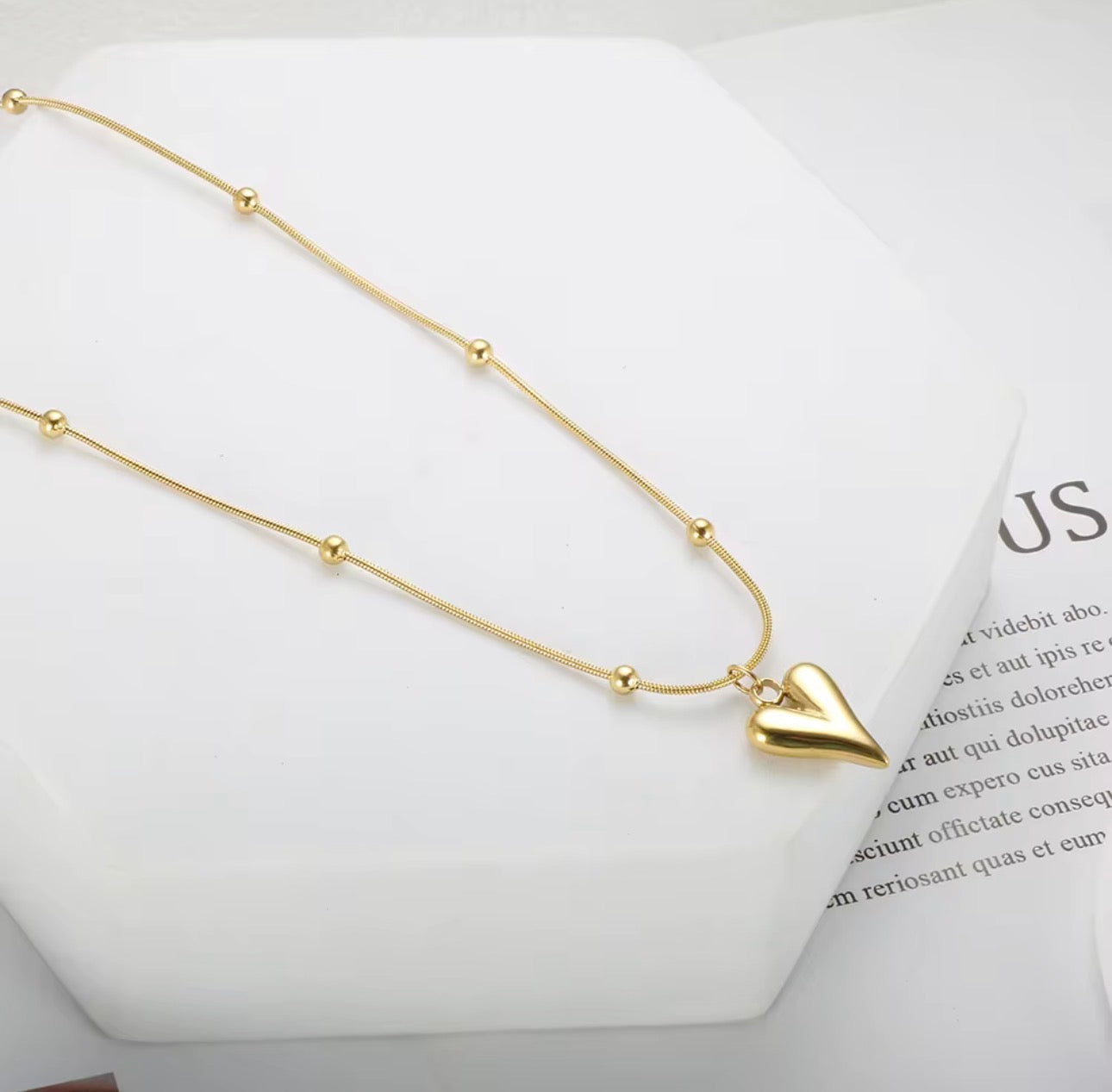 Gold Heart Pendant Necklace