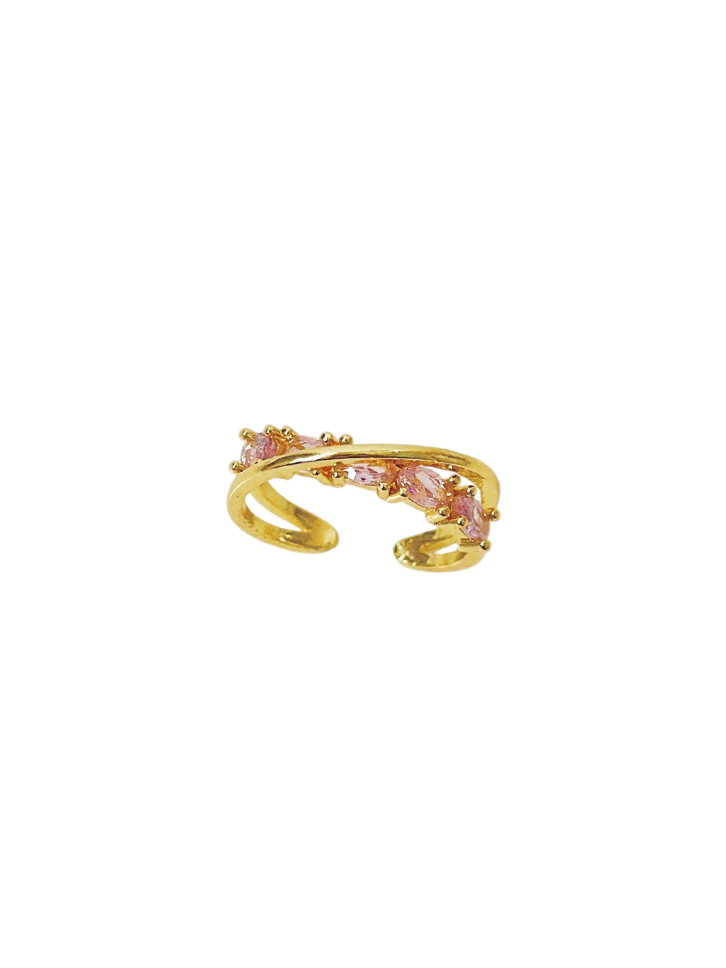 Pink Zircon Open Ring