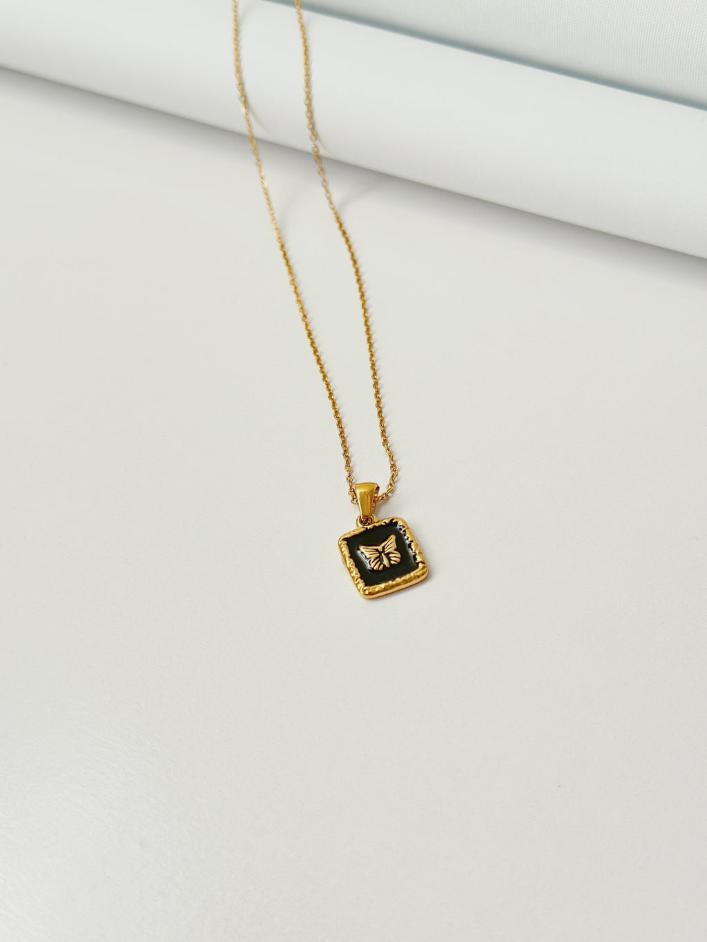 Black Enamel Bee Necklace