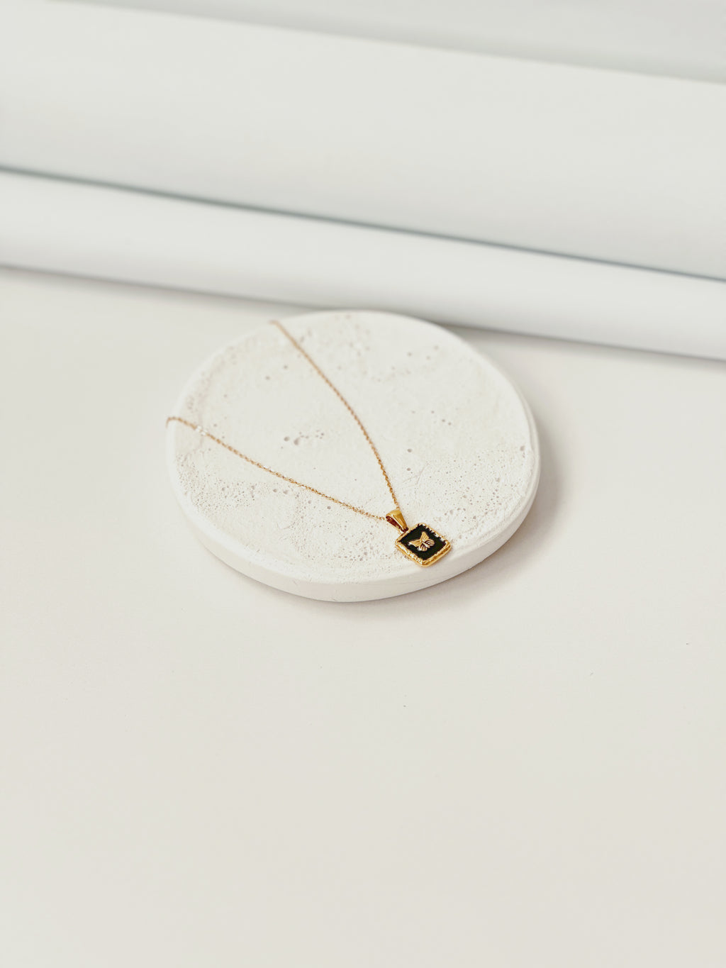 Black Enamel Bee Necklace